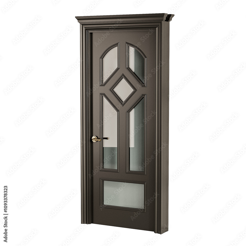 A black door with a gold handle and a silver knob A black door with a gold handle and a silver knob