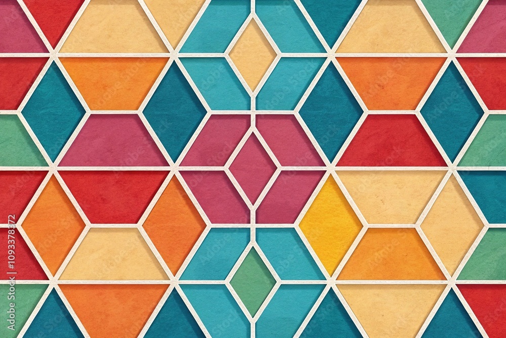 Colorful geometric shape-inspired wallpaper featuring interlocking hexagons and triangles, modern geometric, geodesic designs, unique wallpaper, triangular shapes Colorful geometric shape-inspired wallpaper featuring interlocking hexagons and triangles, modern geometric, geodesic designs, unique wallpaper, triangular shapes