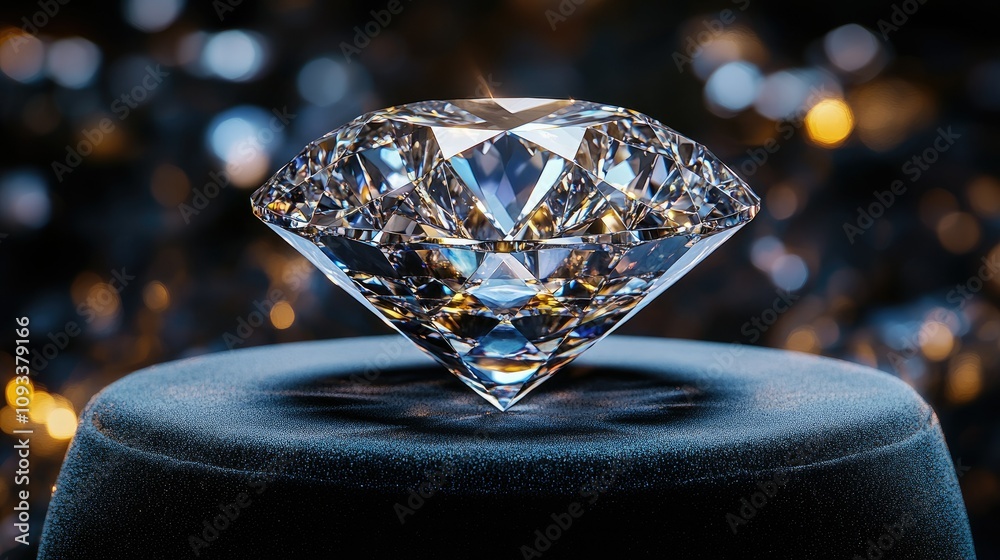 A sparkling diamond displayed on a pedestal, highlighting its brilliance and clarity. A sparkling diamond displayed on a pedestal, highlighting its brilliance and clarity.