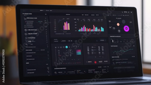 modern interactive business dashboard displaying data visualizations and analytics