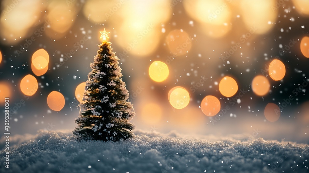 Cozy Christmas vibes with a tiny Christmas tree, twinkling lights, and a snowy backdrop, capturing the warmth and charm of the season. Cozy Christmas vibes with a tiny Christmas tree, twinkling lights, and a snowy backdrop, capturing the warmth and charm of the season.
