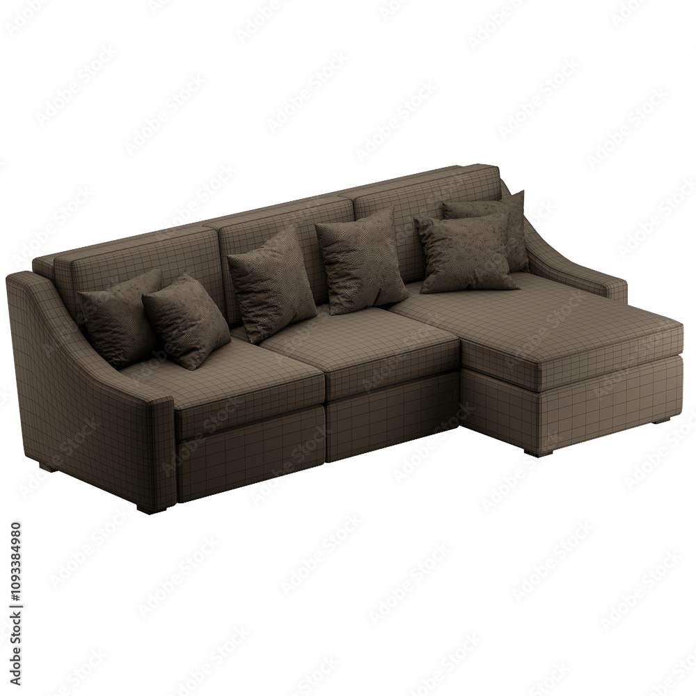 Obraz premium A brown couch with pillows on it