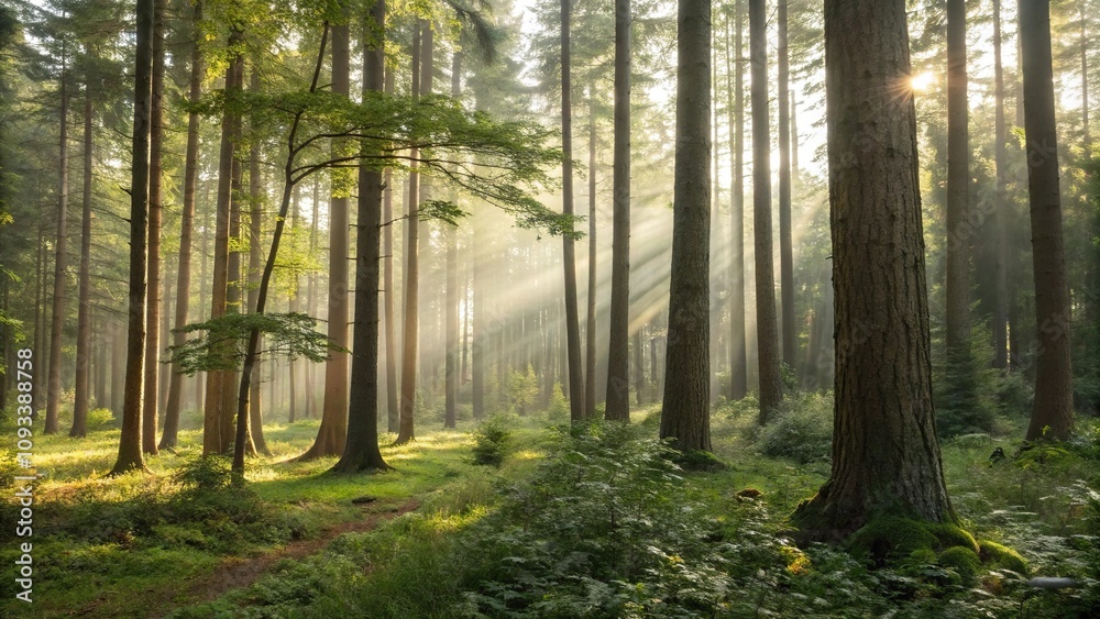 Soft focus captures the serene beauty of a forest illuminated by dappled sunlight, natural light, soft focus effect, peaceful atmosphere, leafy branches Soft focus captures the serene beauty of a forest illuminated by dappled sunlight, natural light, soft focus effect, peaceful atmosphere, leafy branches