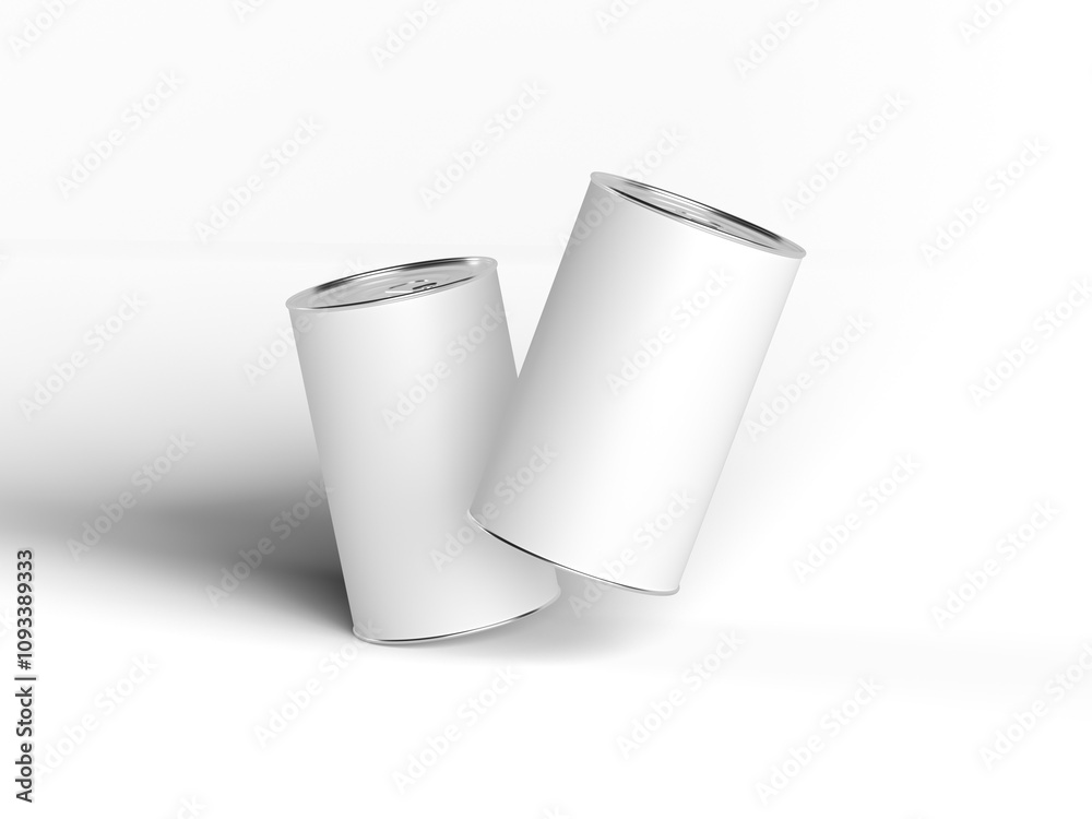 3d render silver tall metal tin can isolated on white background mockup for design 3d render silver tall metal tin can isolated on white background mockup for design