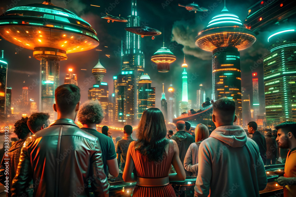 A vibrant futuristic city at night, with glowing neon skyscrapers, flying cars, holographic advertisements, A vibrant futuristic city at night, with glowing neon skyscrapers, flying cars, holographic advertisements,
