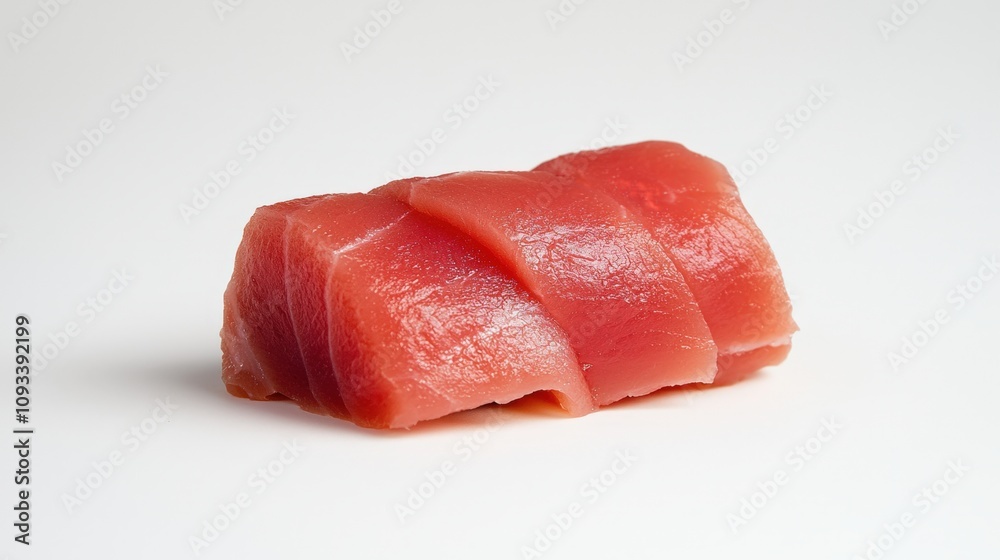 Fresh sushi slice of tuna on a clean background