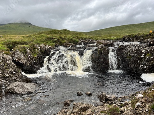 waterfall stream in the mountains