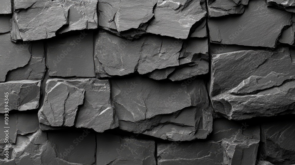 Natural dark gray anthracite slate stone texture showcasing layered, rough surfaces ideal for backgrounds and panoramic designs. Natural dark gray anthracite slate stone texture showcasing layered, rough surfaces ideal for backgrounds and panoramic designs.