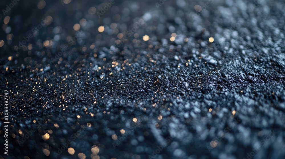 Close-up view of shiny, textured thermoplastic material freshly applied to a pavement surface, showcasing its intricate patterns and reflective qualities. Close-up view of shiny, textured thermoplastic material freshly applied to a pavement surface, showcasing its intricate patterns and reflective qualities.