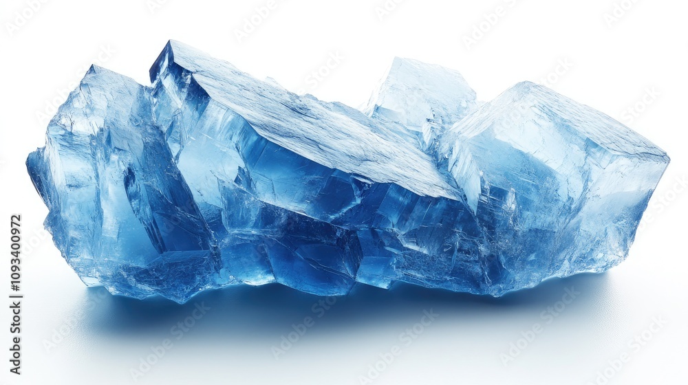 Kyanite mineral showcasing a stunning reflective blue surface, formed from the metamorphism of clay-rich sediment, displayed on a clean white background. Kyanite mineral showcasing a stunning reflective blue surface, formed from the metamorphism of clay-rich sediment, displayed on a clean white background.