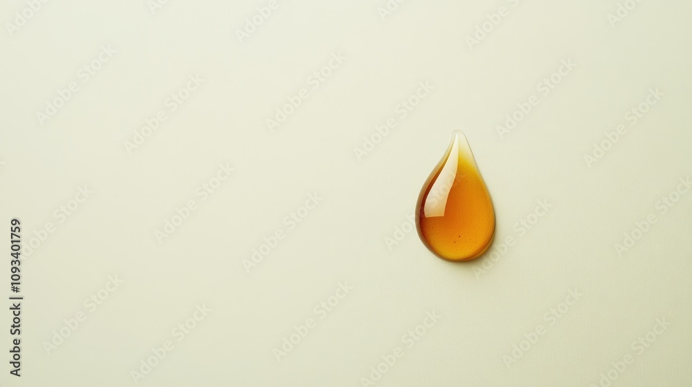 A solitary amber drop of nectar or oil glistens on a smooth, soft white background, showcasing its rich hue and fluid form. A solitary amber drop of nectar or oil glistens on a smooth, soft white background, showcasing its rich hue and fluid form.