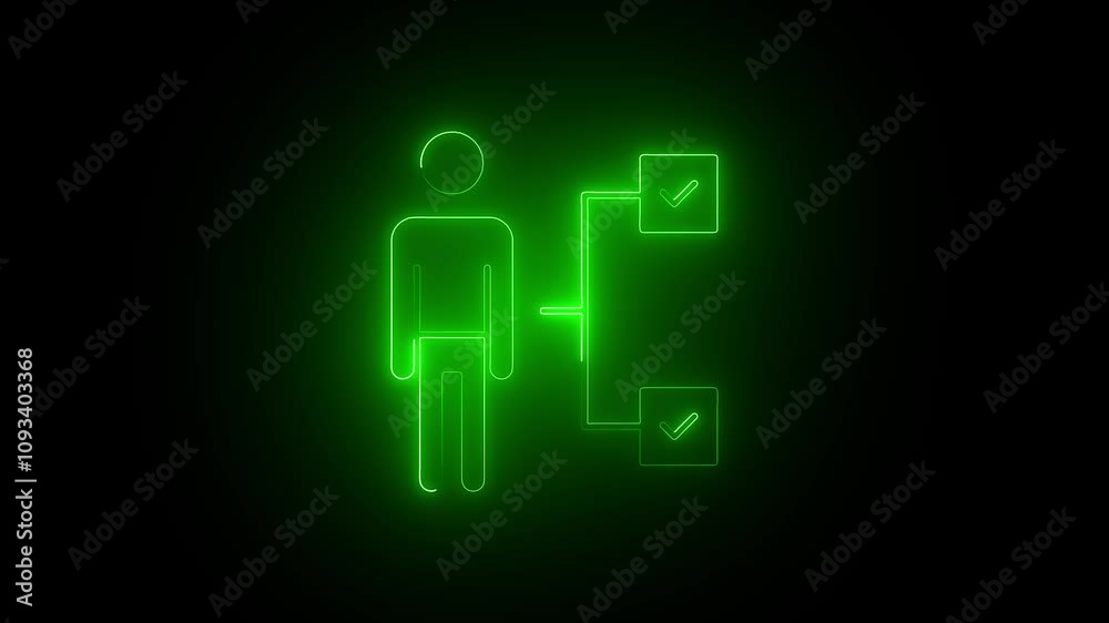 Neon glowing user icon animation. neon profile icon. Glowing neon person or people sign animation. Neon glowing user icon animation. neon profile icon. Glowing neon person or people sign animation.