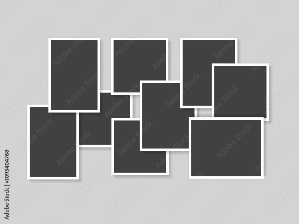Collage photo frame composition with flat design Collage photo frame composition with flat design