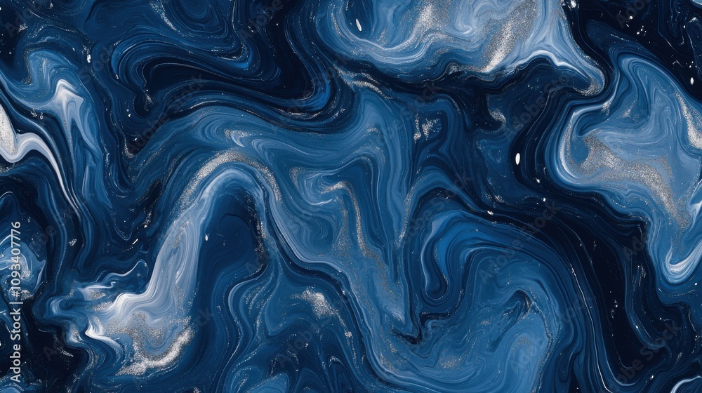 A stunning abstract design featuring swirling shades of deep blue and white, evoking oceanic depths and waves. A stunning abstract design featuring swirling shades of deep blue and white, evoking oceanic depths and waves.