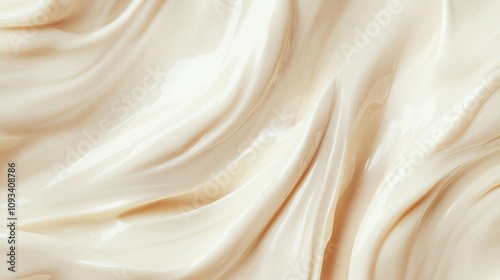 Creamy vanilla ice cream texture with smooth swirls and blends, perfect for abstract backgrounds and wallpapers featuring rich, soft colors. photo