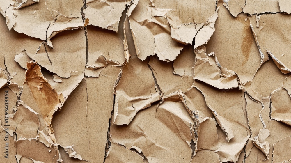 Close-up of crumpled and torn brown paper, highlighting texture and aged appearance. Close-up of crumpled and torn brown paper, highlighting texture and aged appearance.