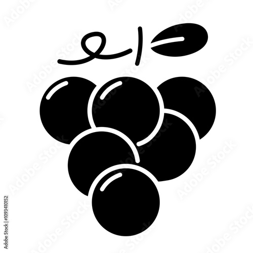 Grape Fruit solid icon isolate transparent