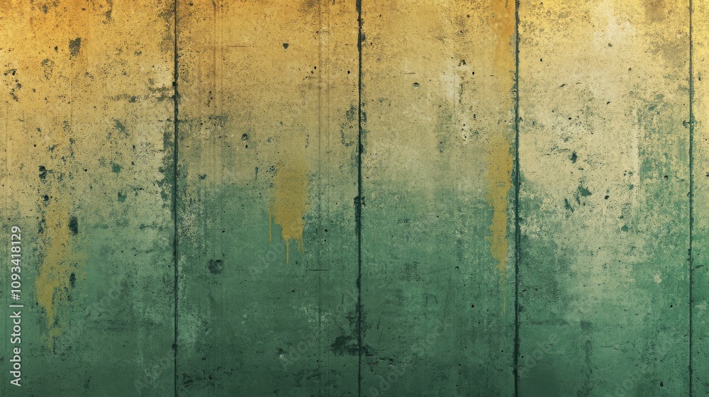 Textured concrete wall with a gradient of green and yellow hues, creating an abstract and industrial feel. Textured concrete wall with a gradient of green and yellow hues, creating an abstract and industrial feel.