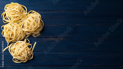 Neutral-toned pasta background featuring classic pasta varieties, ideal for minimalist food branding and graphic design needs photo