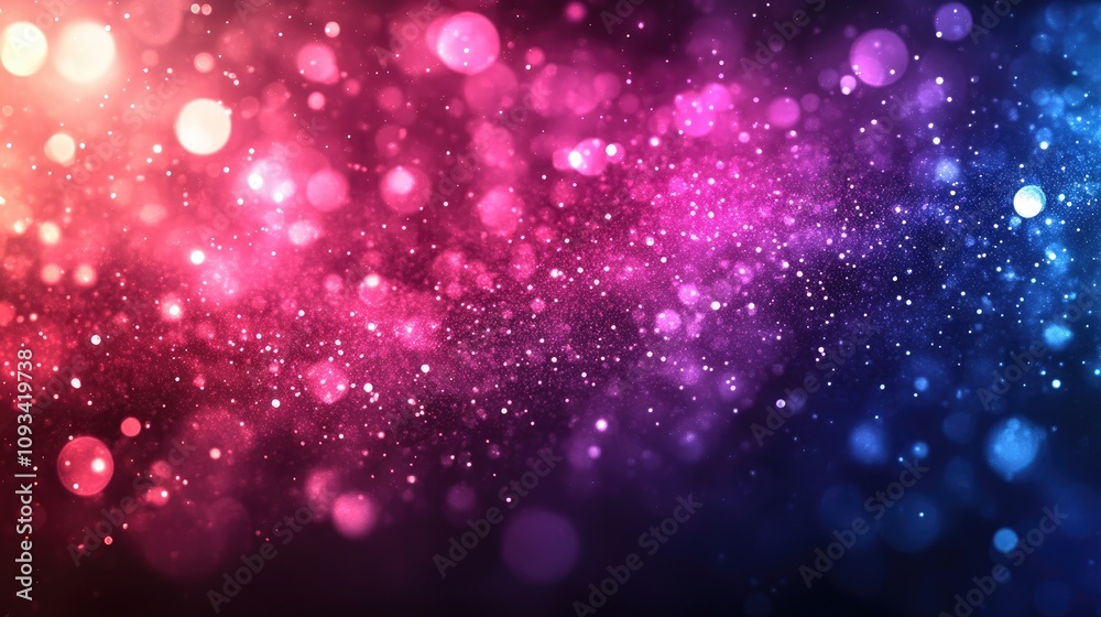 Vibrant Abstract Background Displaying Colorful Particles and Bokeh Effects in Shades of Pink, Purple, and Blue for Modern IT Technology Themes Vibrant Abstract Background Displaying Colorful Particles and Bokeh Effects in Shades of Pink, Purple, and Blue for Modern IT Technology Themes