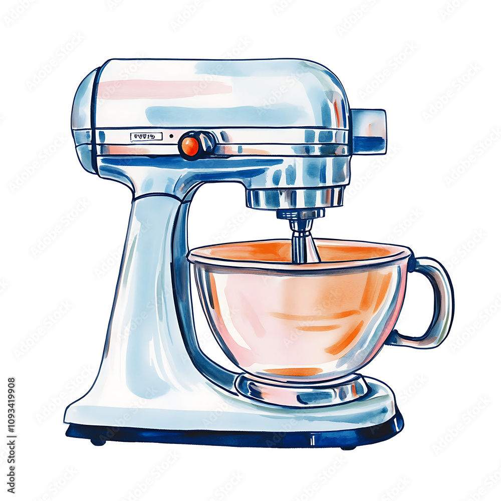 a mixer with a bowl on white a mixer with a bowl on white