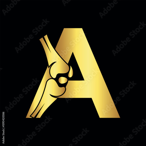 Orthopaedic Logo combine with letter A vector template