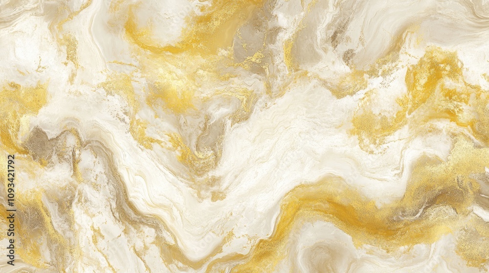 Luxurious abstract marble wallpaper featuring soft golden yellow tones, perfect for adding elegance and sophistication to any space