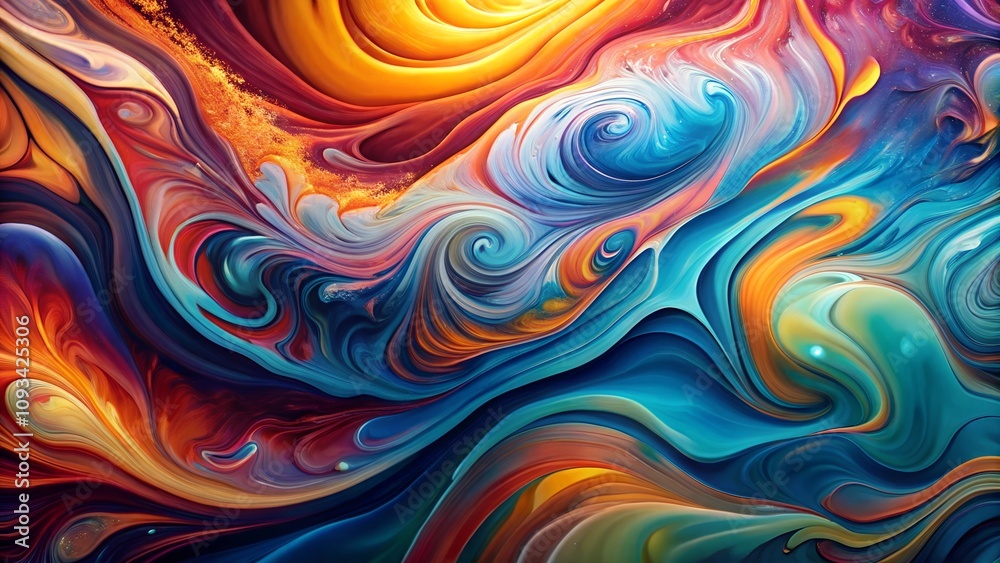 Vibrant abstract swirl pattern in multicolor design