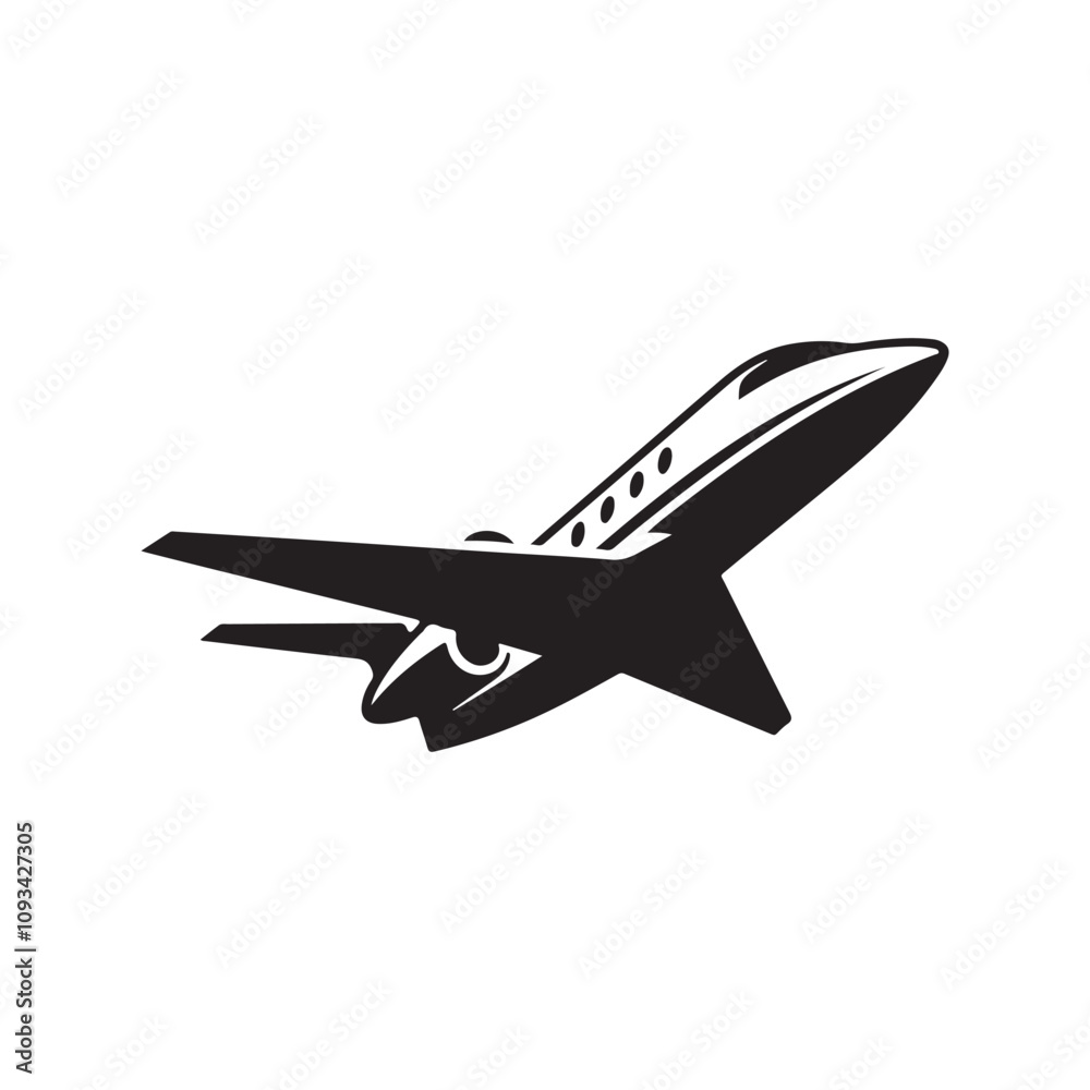 Corporate Jet Silhouette - Professional Vector Plane Icon Corporate Jet Silhouette - Professional Vector Plane Icon