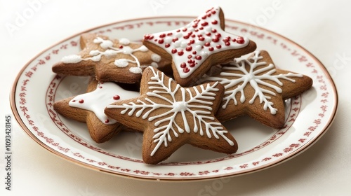 Delicious Star-Shaped Christmas Gingerbread Cookies - Festive star cookies, Christmas baking, holiday treats, gingerbread, winter sweets. photo