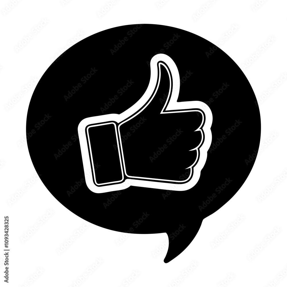 Social Approval Icon in Minimal Chat Bubble Design Social Approval Icon in Minimal Chat Bubble Design