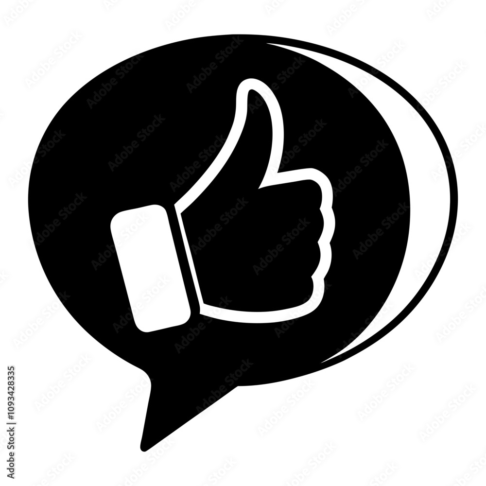 Social Approval Icon in Minimal Chat Bubble Design Social Approval Icon in Minimal Chat Bubble Design