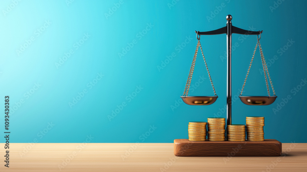 balanced scale with coins symbolizes financial justice and equity balanced scale with coins symbolizes financial justice and equity