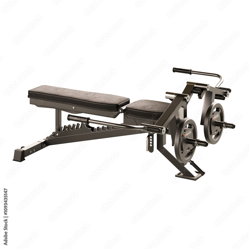 A black bench with a black seat and a black back A black bench with a black seat and a black back