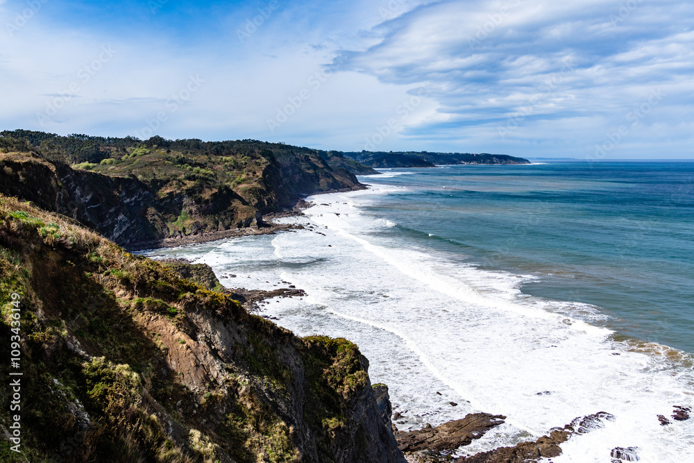 Cliffs at bufones of Pria in the Cantabrian Sea. Asturias Cliffs at bufones of Pria in the Cantabrian Sea. Asturias