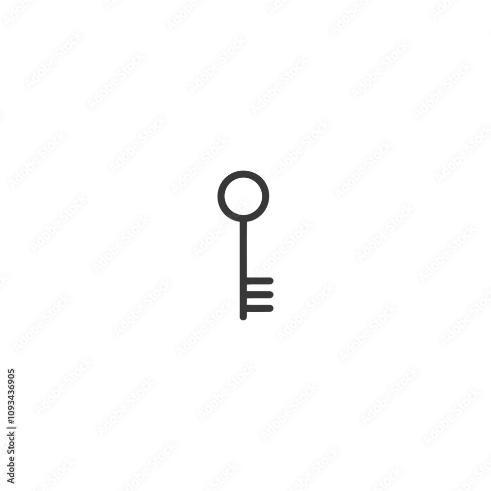 Simple Black And White Outline Of A Key Simple Black And White Outline Of A Key
