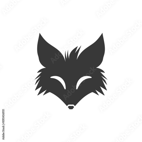 Simple Black And White Silhouette Of A Foxs Face