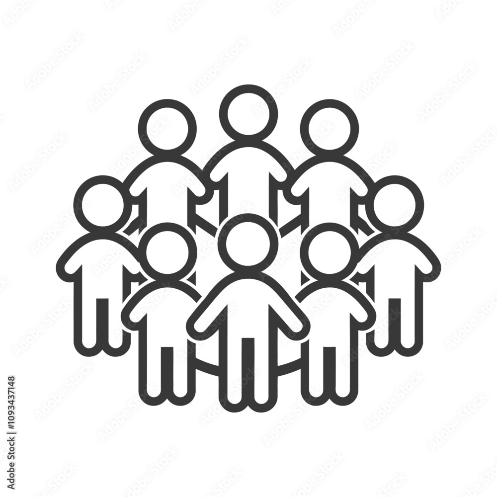 Simple Line Art Illustration Of A Group Of People Simple Line Art Illustration Of A Group Of People