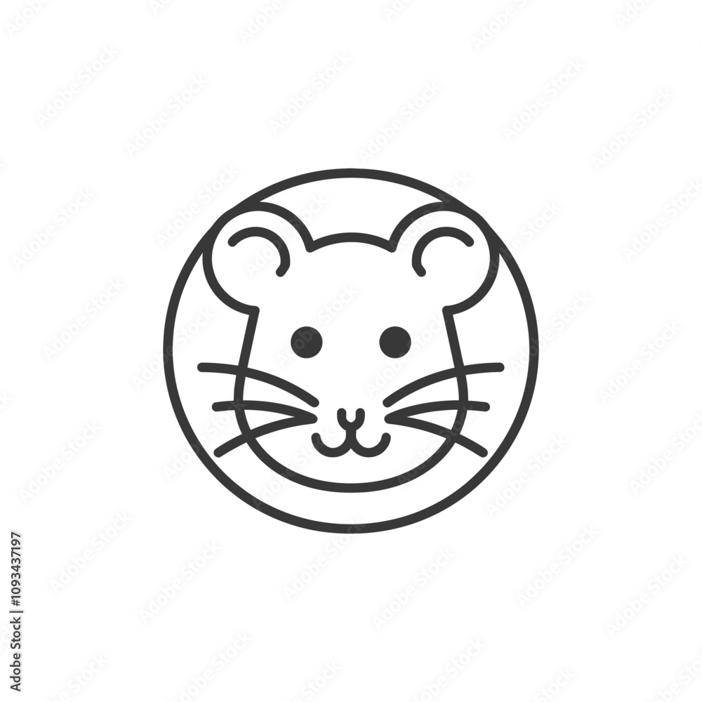 Simple Line Art Illustration Of A Mouses Face Simple Line Art Illustration Of A Mouses Face