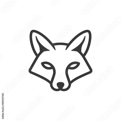 Simple Line Art Illustration Of A Foxs Head