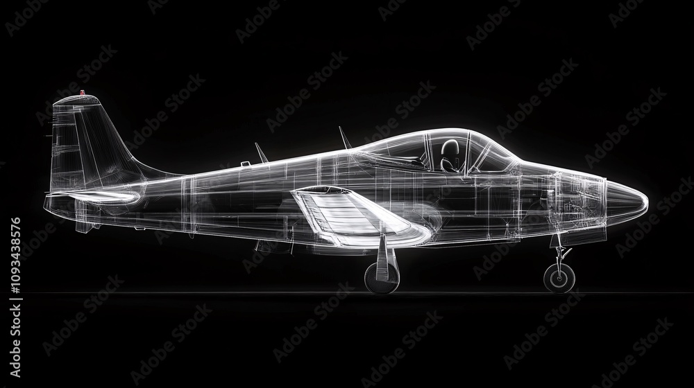 Realistic airplane Xray, isolated background Realistic airplane Xray, isolated background