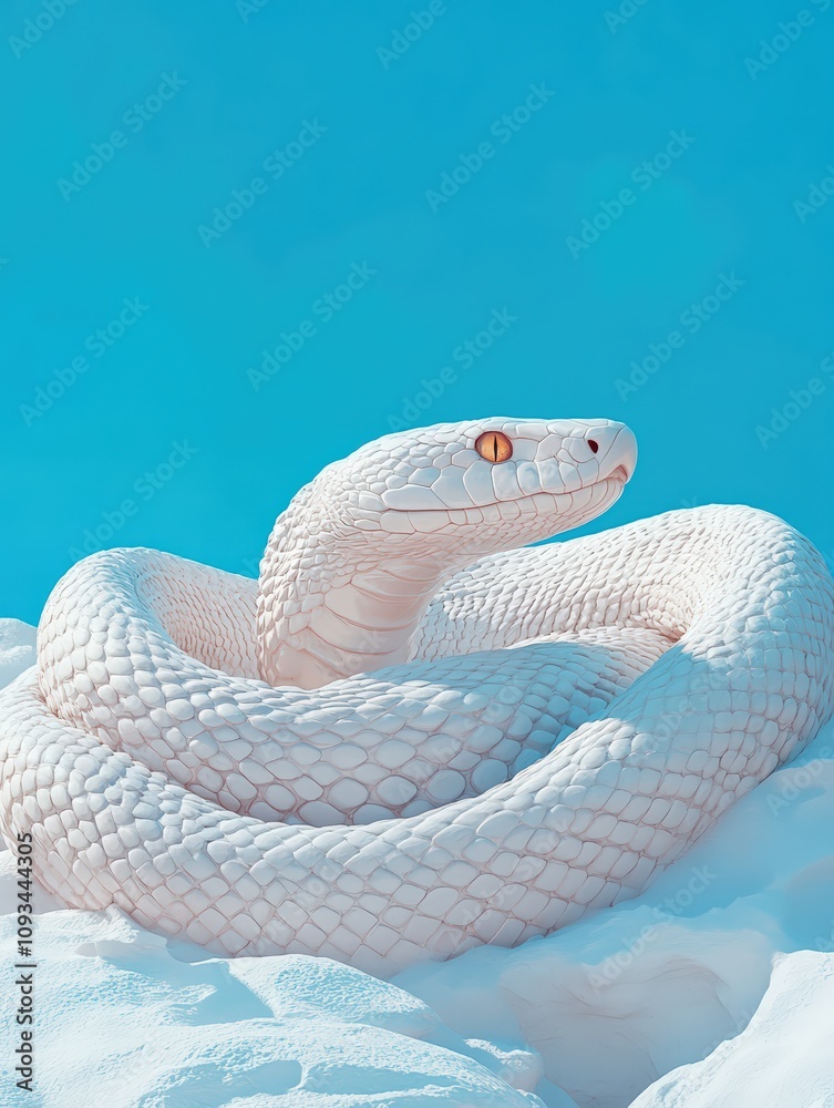 Fototapeta premium A minimalist snake figure representing the year 2025