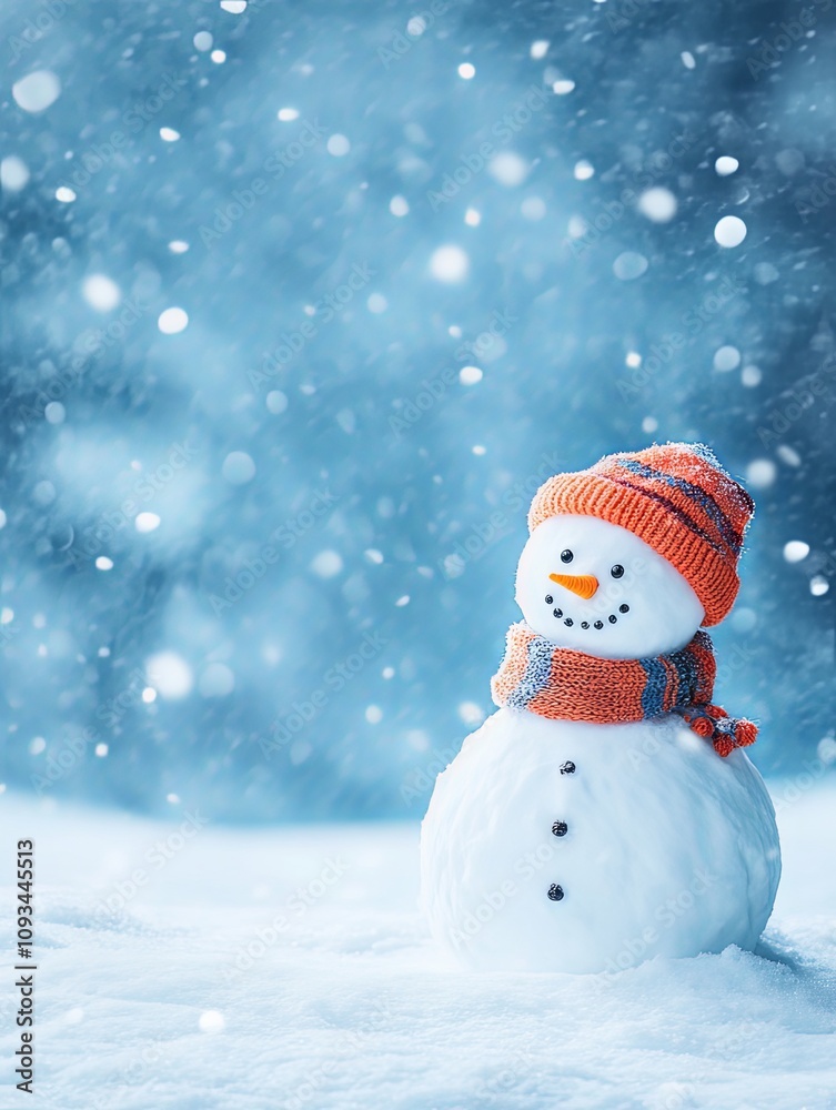 Smiling Snowman in Winter Wonderland Smiling Snowman in Winter Wonderland