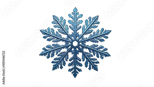 Stunning blue snowflake, intricate details, winter, crystal, ice, frozen, symmetrical, elegant, holiday, design element, festive, background, texture, pattern, nature, graphic, illustration.