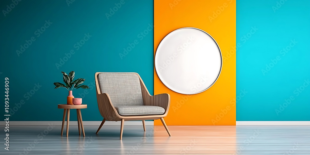 Modern living room design inspiration featuring stylish chair vibrant wall colors home decor minimalist style cozy environment interior aesthetics for enhanced comfort Modern living room design inspiration featuring stylish chair vibrant wall colors home decor minimalist style cozy environment interior aesthetics for enhanced comfort