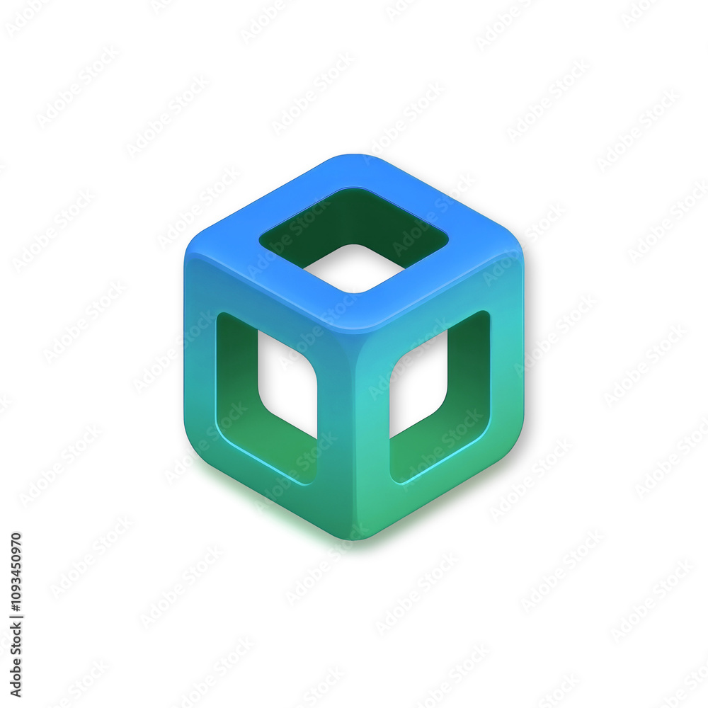 3D Blue and Green Hollow Cube PNG Icon Transparent 3D Blue and Green Hollow Cube PNG Icon Transparent