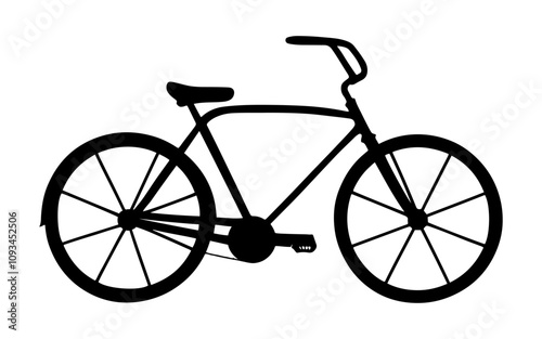 Bicycle icon vector silhouette on white background.