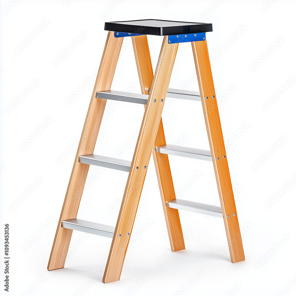 Folding ladder isolated on white background Folding ladder isolated on white background