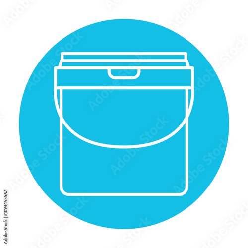 Plastic bucket line icon. Vector isolated element.