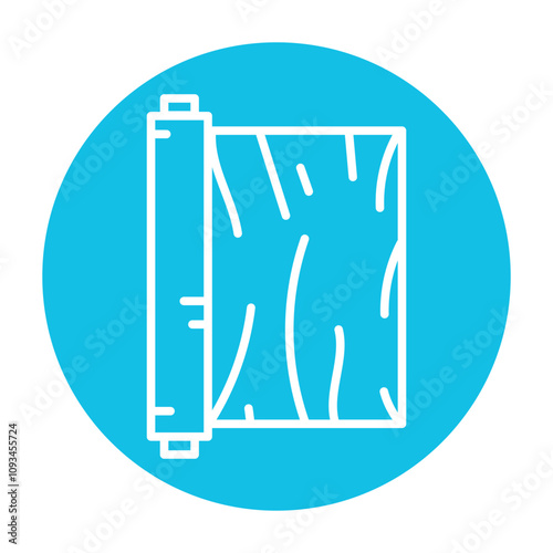 Plastic wrap line icon. Vector isolated element.